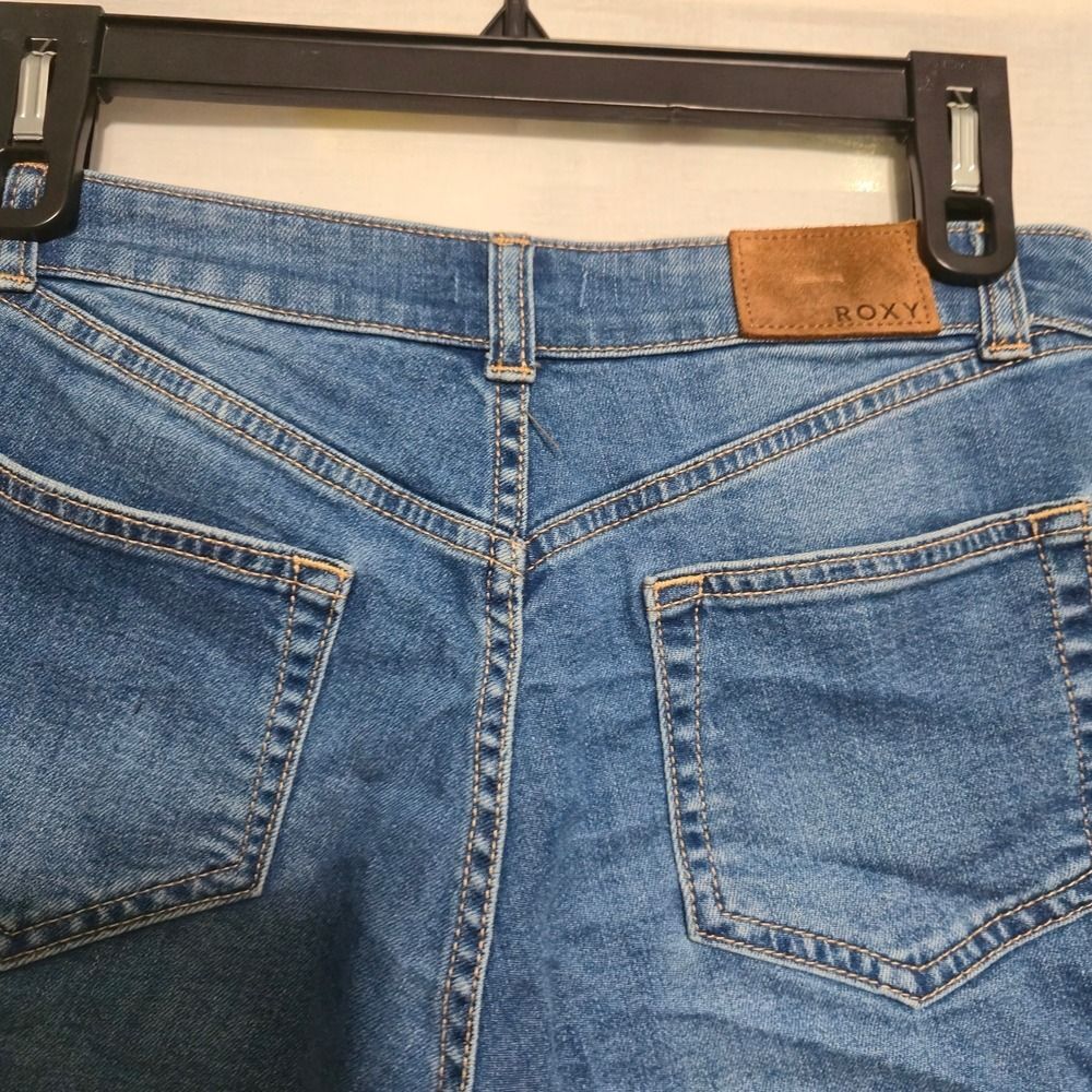 Roxy Blue Jean Shorts High-Waisted Classic - Picture 7 of 8